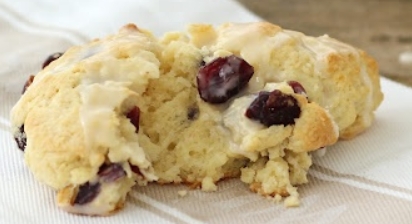 Cranberry Scones with an orange glaze