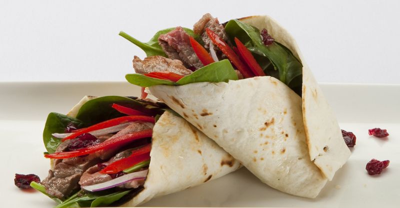 RARE ROAST BEEF AND CRANBERRY WRAP